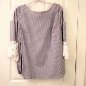 Eloquii Striped tunic top